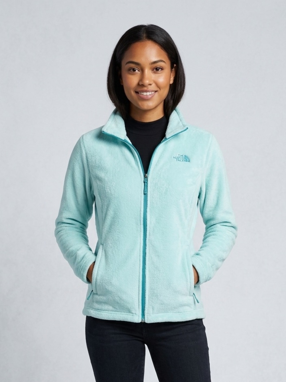 The North Face Mint Fleece Zip Jacket Women’s Large Full Zip Soft Outdoor